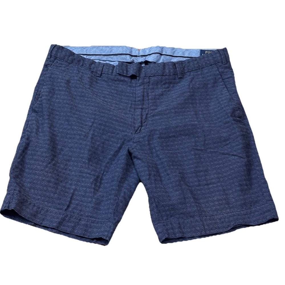Polo Ralph Lauren Mens 38 Blue Textured Geometric Straight Fit  Golf Preppy Diam